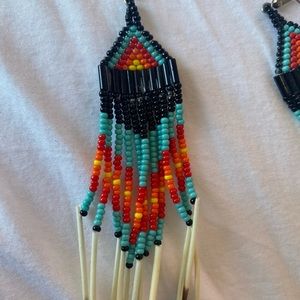 Long Beaded Lakota Earrings